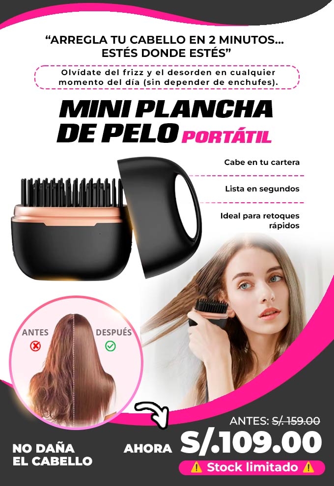 Mini plancha de pelo portátil