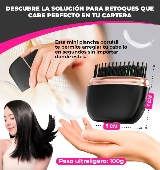 Mini plancha de pelo portátil